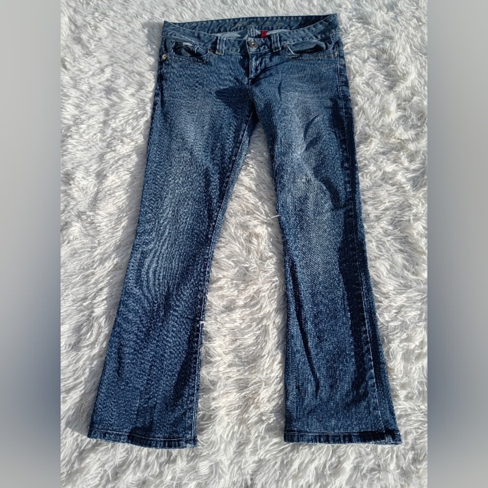 Guess Jeans Daredevil Boot Cut Denim Jeans Embellished Back Pockets